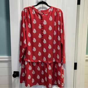 The Loft Outlet Oversized Rose Colored Paisley Floral Dress. Large Petite.